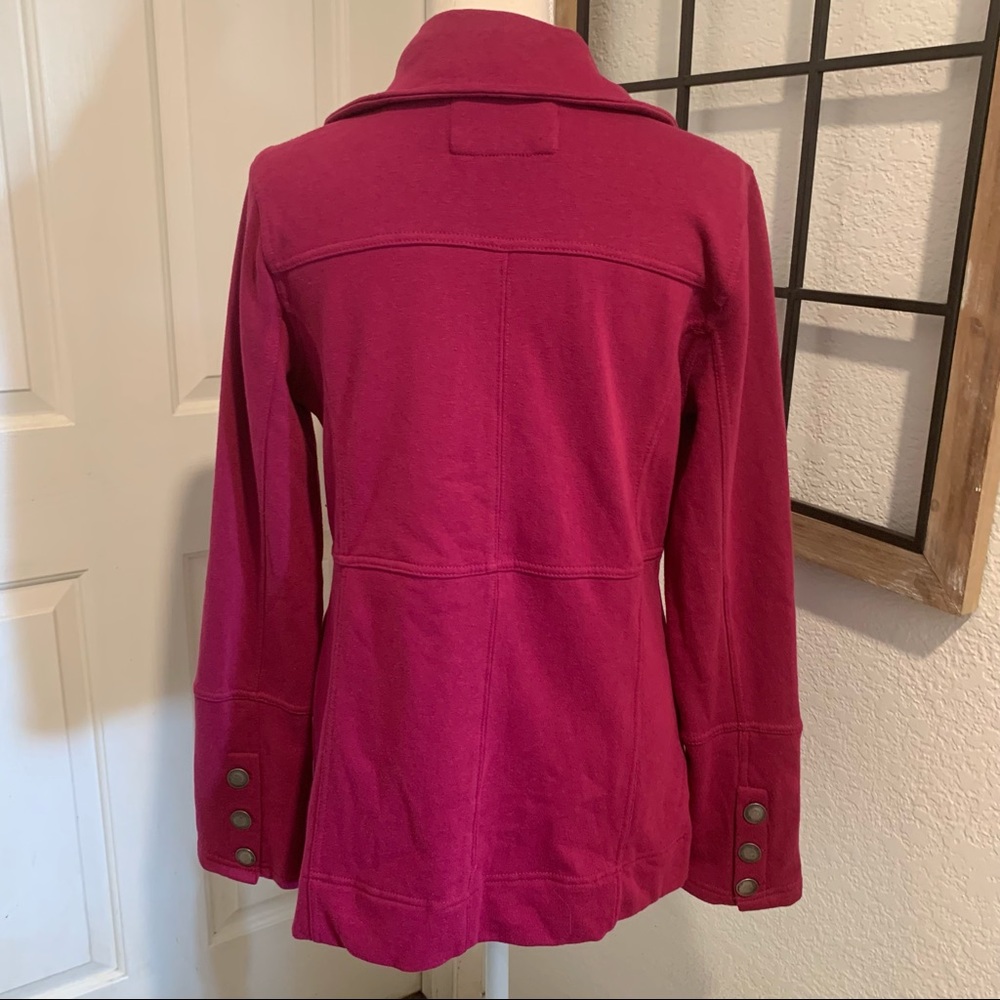 Hurley Double Breasted Burgundy Coat size small - Picture 2 of 7